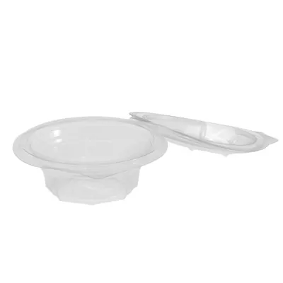 Bol salade avec couvercle 150 ml plastique transparent ø 12 x 5 cm - Bol plastique avec couvercle - Lot de 45 - Saladiers-2