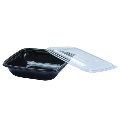 Bol salade 750 ml plastique Noir 19 x 19 x 4,5 cm - Bol plastique - Lot de 50 - Boîtes salade, Bols salade-2