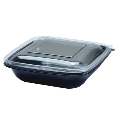 Bol salade 750 ml plastique Noir 19 x 19 x 4,5 cm - Bol plastique - Lot de 50 - Boîtes salade, Bols salade-3