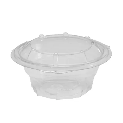Bol salade avec couvercle 500 ml plastique transparent ø 15,5 x 7,5 cm - Bol plastique avec couvercle - Lot de 60 - Saladiers