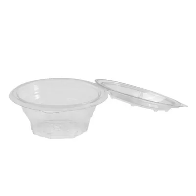 Bol salade avec couvercle 500 ml plastique transparent ø 15,5 x 7,5 cm - Bol plastique avec couvercle - Lot de 60 - Saladiers-2