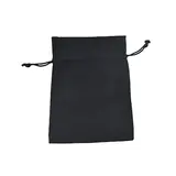 Sachet coton noir 17 x 24 cm avec cordon de serrage - Paquet de 10 - Sachets coton