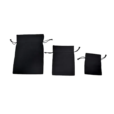 Sachet coton noir 12 x 17 cm avec cordon de serrage - Paquet de 10 - Sachets coton, Sachets lin-3