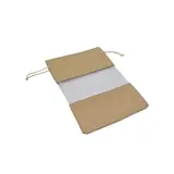 Pochette cadeau en lin brun à fenêtre transparente 13x18,5cm avec cordon - Lot de 10 - Sachets coton
