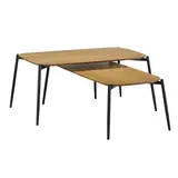 Lot de 2 tables gigognes industrielles 100 x 60 x 43 cm et 120 x 50 x 36 cm - Tables de présentation