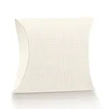 Boîte berlingot carton texturé 11 x 12 x 3,5 cm - Blanc - Pochette cadeau carton - Lot de 10 - Boites berlingots