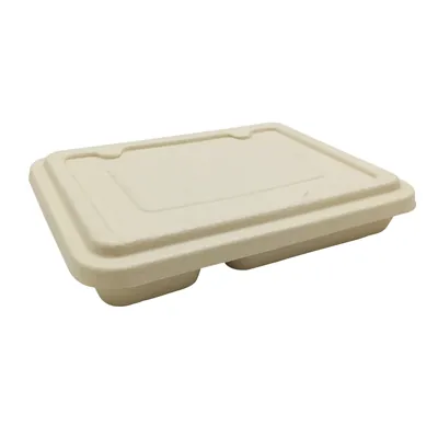 Couvercle pour plateau repas 28 x 21 x 2,5 cm fibre végétale  - Lot de 25 - Plateaux repas-3