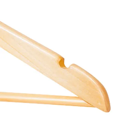 Cintre bois naturel avec barre et encoches 44 cm - Cintre chemise - Cintre costume - Lot de 90 - Cintres bois-2