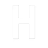 Lettre adhésive H 90 mm PickUp Mono Nobel – Blanc - Lettrage adhésif - Lettres et chiffres adhésifs