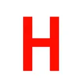 Lettre autocollante « H » Rouge H 90 mm Pickup Mono Nobel  - Lettres et chiffres adhésifs