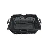 Panier métal rectangulaire noir tissu noir avec 2 anses 35 x 25,6 x 15 cm