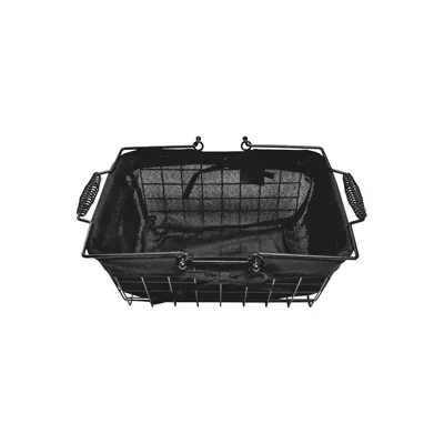 Panier métal rectangulaire noir tissu noir avec 2 anses 29 x 21 x 13 cm - Paniers à garnir