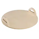 Plateau rond en bois naturel avec poignées ø 30 x 4,5 cm - Plateaux