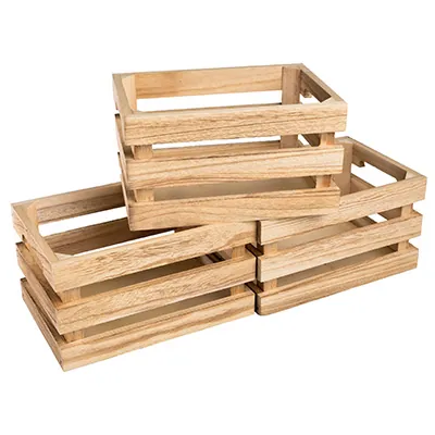 Cagette bois naturel 22 x 15,5 x 12 cm - Barquettes bois, Cagettes bois -3