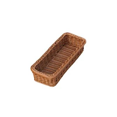 Corbeille manne rectangulaire plastique marron 28 x 11,5 x 5,5 cm - Vanneries