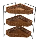 Panier présentoir viennoiseries d'angle 3 niveaux 33 x 33 x 60 cm - Vanneries