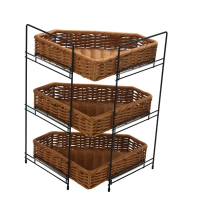 Panier présentoir viennoiseries d'angle 3 niveaux 33 x 33 x 60 cm - Vanneries-3