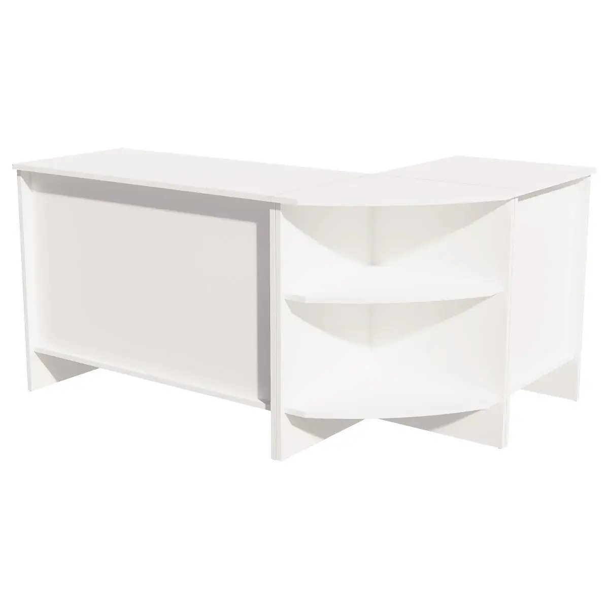 Comptoir d'angle blanc craie 52 x 52 x 88 cm - Comptoirs One-5