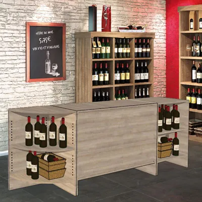 Comptoir d'angle chêne authentique gris 52 x 52 x 88 cm - Comptoirs One-4