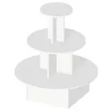 Présentoir 3 niveaux rond blanc ø 102  x 117 cm - Présentoir central - Présentoir pyramide - Podiums de présentation, Présentoirs 3 niveaux
