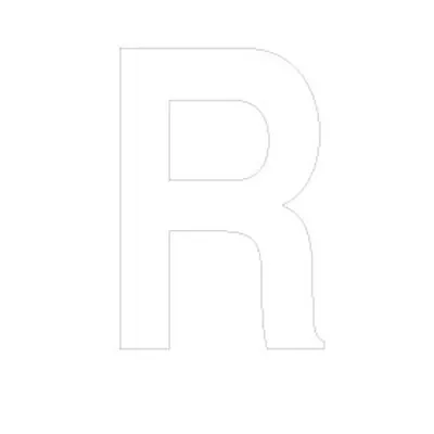 Lettre adhésive R 90 mm PickUp Mono Nobel – Blanc - Lettrage adhésif - Lettres et chiffres adhésifs