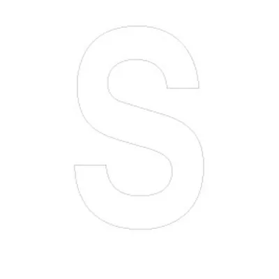 Lettre adhésive S 90 mm PickUp Mono Nobel – Blanc - Lettrage adhésif - Lettres et chiffres adhésifs