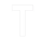 Lettre adhésive T 90 mm PickUp Mono Nobel – Blanc - Lettrage adhésif - Lettres et chiffres adhésifs