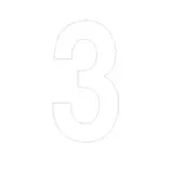 Chiffre adhésif 3 90 mm PickUp Mono Nobel – Blanc - Lettrage adhésif - Lettres et chiffres adhésifs