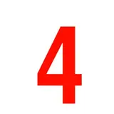 Chiffre autocollant Rouge « 4 » H 90 mm Pickup Mono Nobel - Lettres et chiffres adhésifs