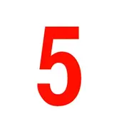 Chiffre autocollant Rouge « 5 » H 90 mm Pickup Mono Nobel - Lettres et chiffres adhésifs