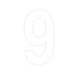 Chiffre autocollant Blanc « 9 » H 90 mm Pickup Mono Nobel - Lettres et chiffres adhésifs
