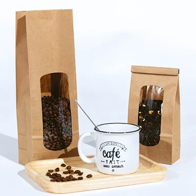 Sac SOS kraft brun avec fenêtre 650 ml 13,5 x 7 x 31,5 cm - Sachet SOS - Lot de 100 - Sacs SOS avec fenêtre-2