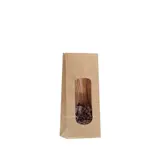 Sac SOS kraft brun avec fenêtre 250 ml 9 x 5 x 20,5 cm thermosoudable - Sachet SOS - Lot de 100 - Sacs SOS avec fenêtre