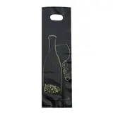 Sac plastique 1 bouteille noir / or Nomade Amazone - Lot de 50 - Sacs cadeaux, Boîtes cadeaux & Coffrets fête des pères