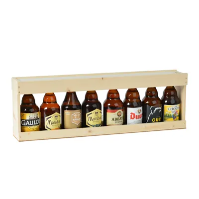 Demi mètre de bières en bois - porte bouteilles de bières 8 bières 33 cl Steinie - Mètres de bières, Emballages pour bouteilles de bières-4
