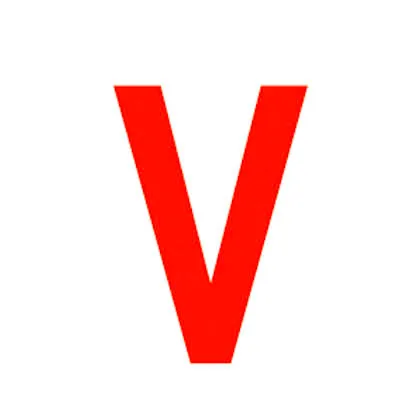 Sticker lettre V H 200 mm - Lettre autocollante - Rouge - Lettres et chiffres adhésifs