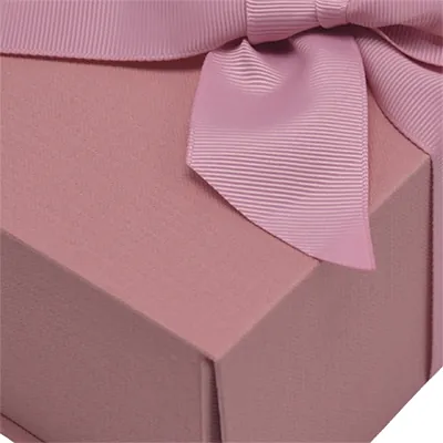 Boîte cadeau tissu avec noeud rose mat 23 x 16 x 9 cm, paquet de 5 - Boites cadeaux carton pliables-2