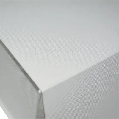 Boîte cadeau tissu avec noeud blanc mat 16 x 16 x 6 cm, paquet de 5 - Boites cadeaux carton pliables-2
