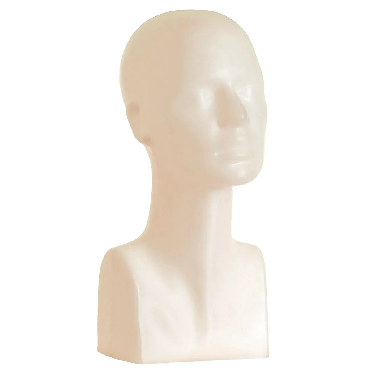 Tête mannequin femme plastique H 38 cm - Tête pour perruque, chapeau - Chair - Têtes