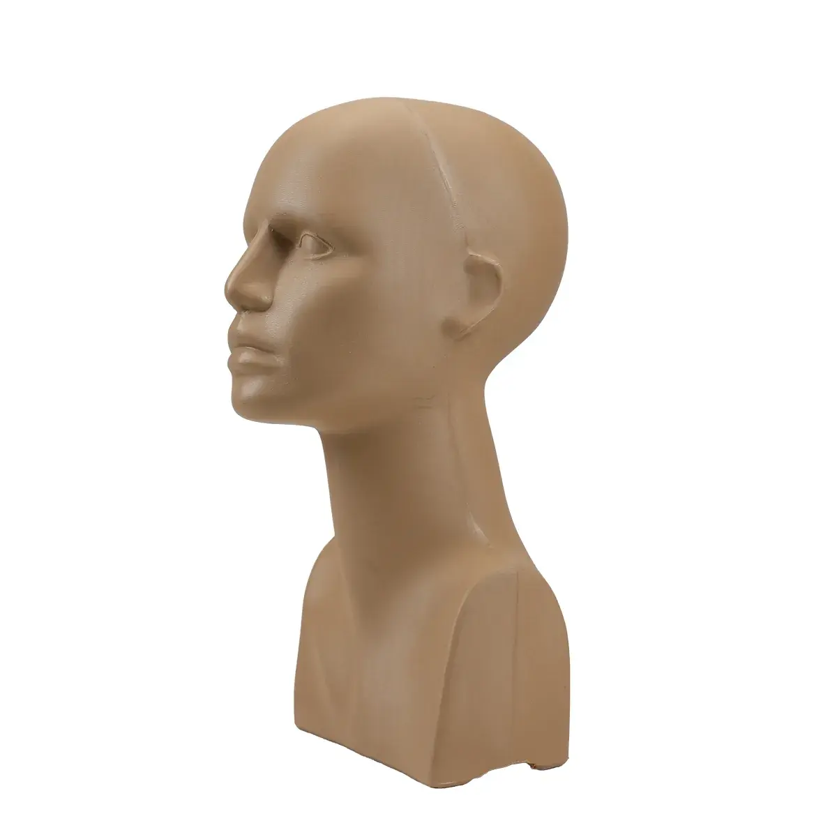 Tête mannequin femme plastique H 38 cm - Tête pour perruque, chapeau - Chair - Têtes-3