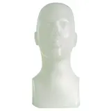 Tête mannequin homme plastique H 40 cm - Tête pour perruque, chapeau - Blanc - Têtes