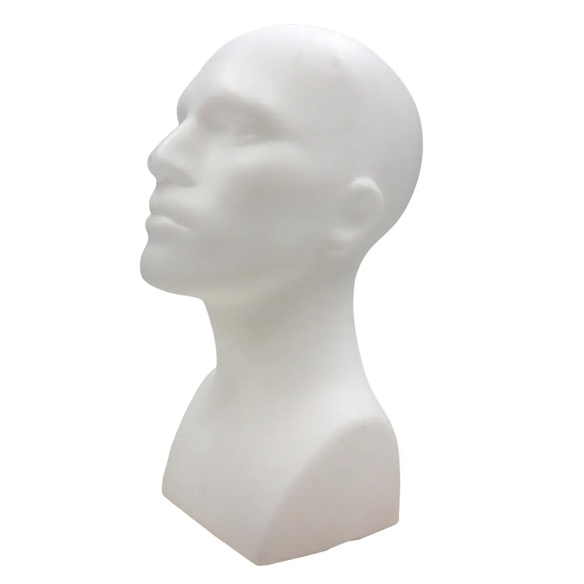 Tête mannequin homme plastique H 40 cm - Tête pour perruque, chapeau - Blanc - Têtes-2