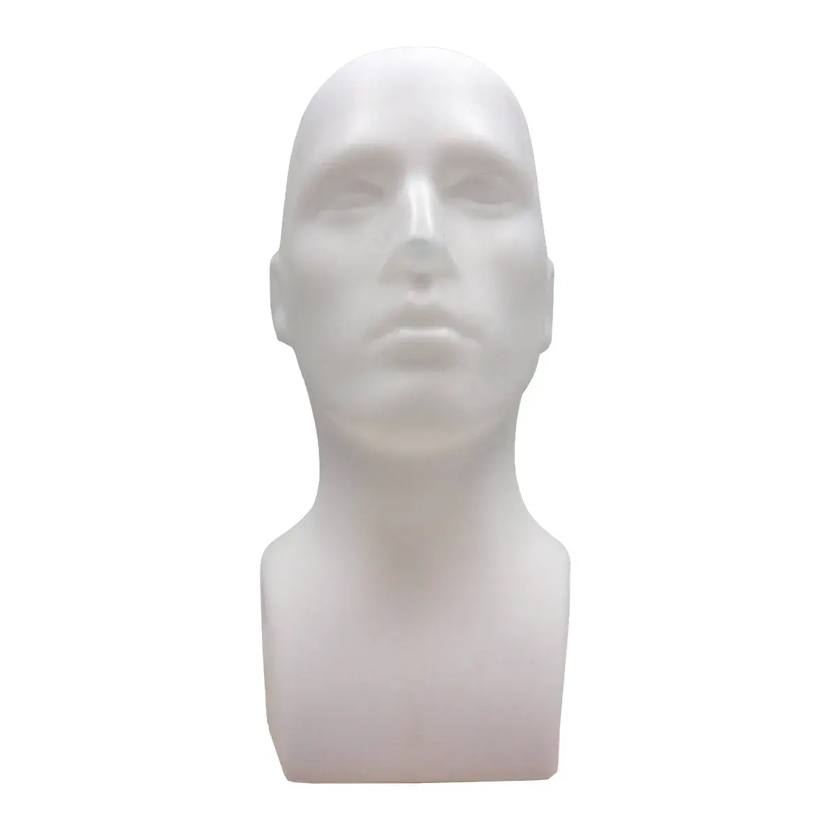 Tête mannequin homme plastique H 40 cm - Tête pour perruque, chapeau - Blanc - Têtes-4