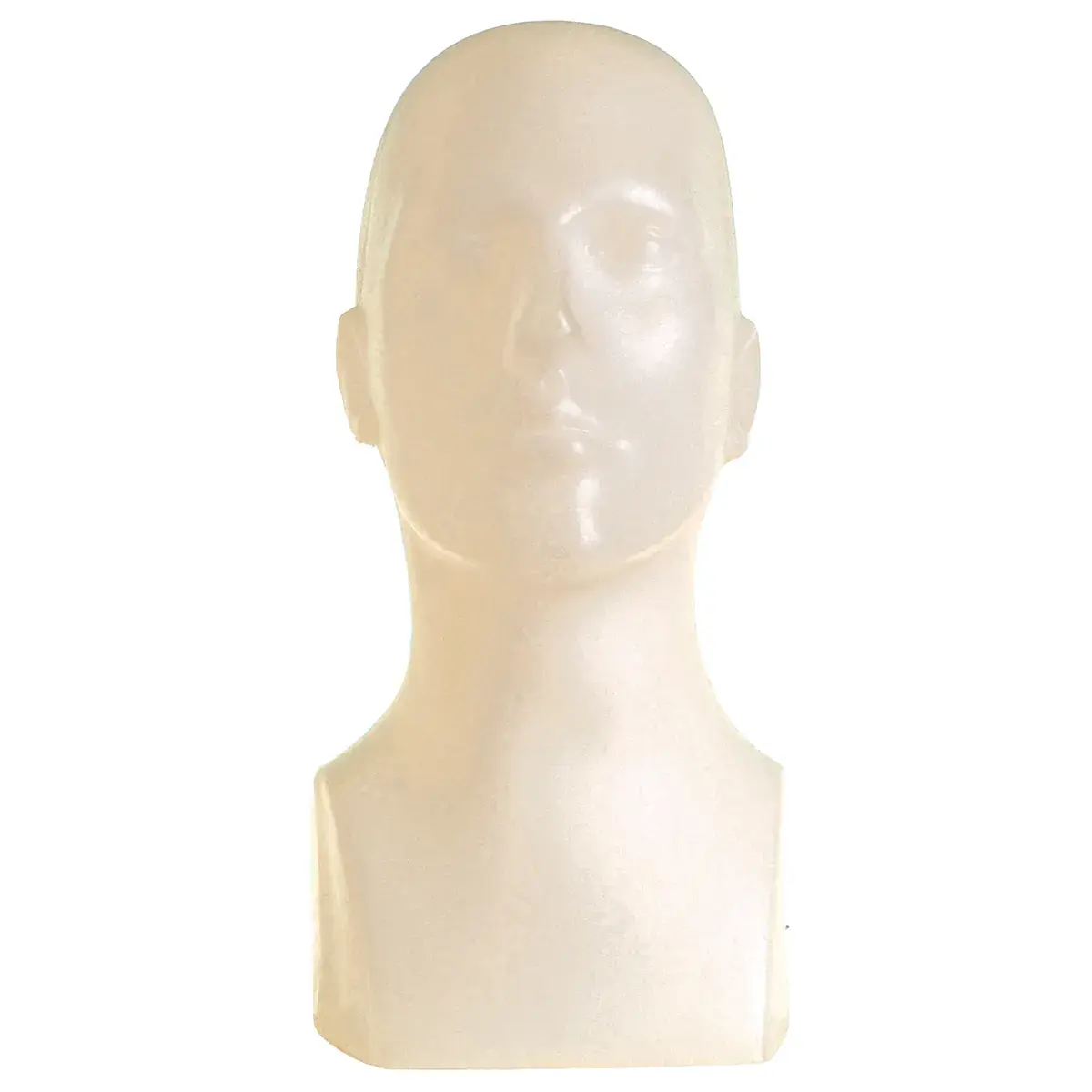 Tête mannequin homme plastique H 40 cm - Tête pour perruque, chapeau - Chair - Têtes
