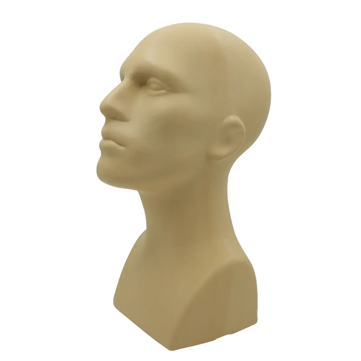 Tête mannequin homme plastique H 40 cm - Tête pour perruque, chapeau - Chair - Têtes-3