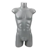Buste homme plastique H 87 cm - Torse homme plastique - Gris - Bustes ECO