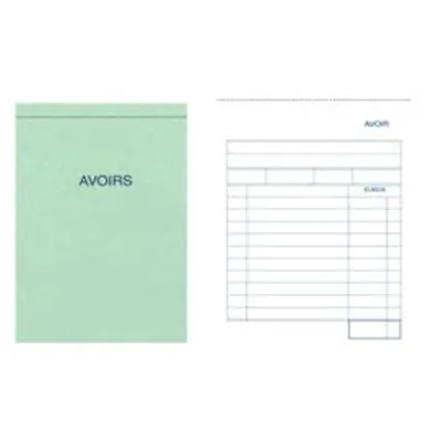Bloc d'avoirs Elve Manifold 100 x 155 mm 50 pages autocopiantes 2 exemplaires - Facturiers