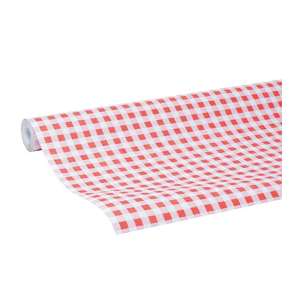 Nappe damassée déperlante - Nappe jetable - Nappe papier - Vichy rouge - Rouleau de 1,18 x 10 m - Nappes papier, Nappes jetables