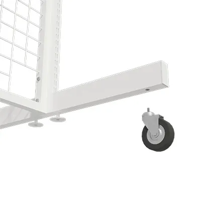 Piètement 2 faces double perforation,pas de 25 mm - Ligne Store blanc pas de 25 mm-3