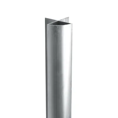 Profil de jonction d'angle aluminium anodisé pour panneau rainuré L 240 cm gris - Profils aluminium